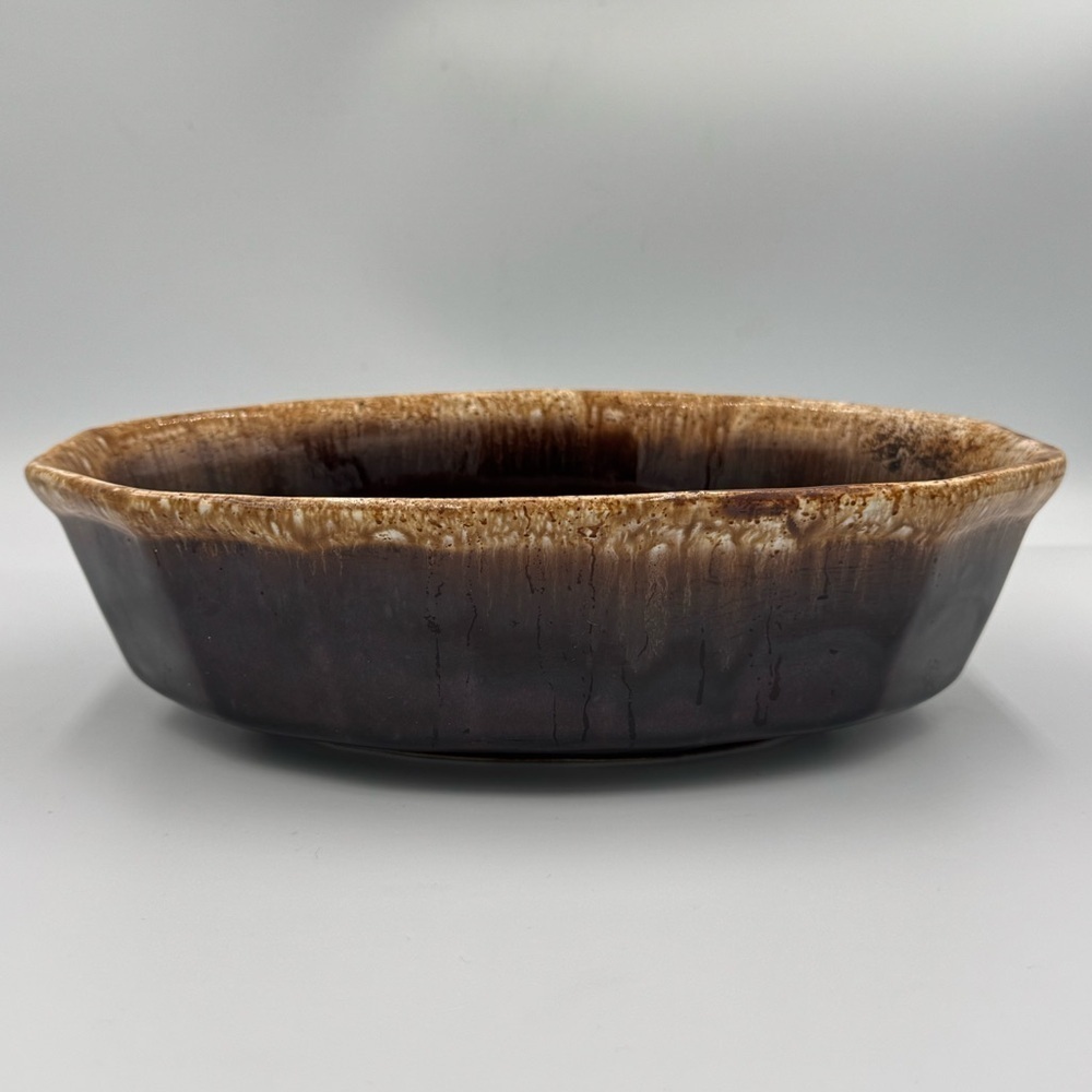 Vintage McCoy Brown Drip Oven Proof Deep Baking Dish #7071